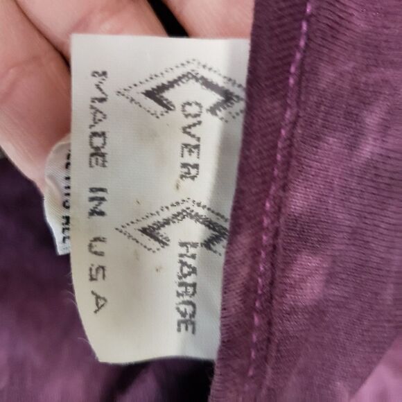 Vintage 80's Cover Charge western tie dye fringe 100% cotton T - Picture 4 of 7